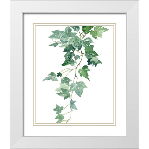 Branch Study II White Modern Wood Framed Art Print with Double Matting by Wang, Melissa