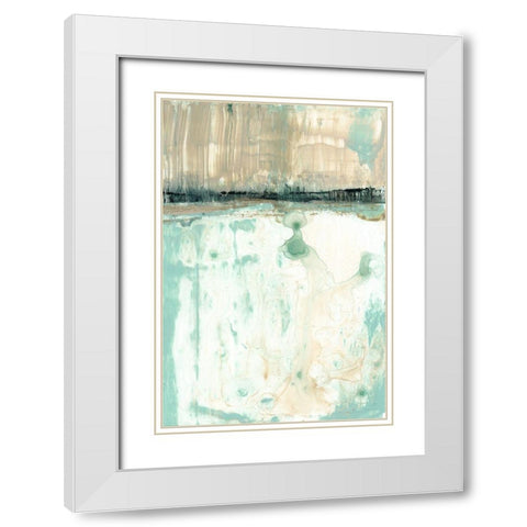 Hint of Mint I White Modern Wood Framed Art Print with Double Matting by Goldberger, Jennifer