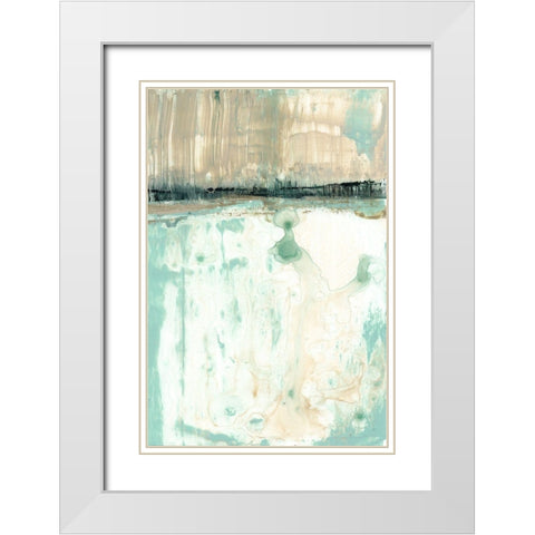 Hint of Mint I White Modern Wood Framed Art Print with Double Matting by Goldberger, Jennifer