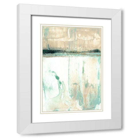 Hint of Mint II White Modern Wood Framed Art Print with Double Matting by Goldberger, Jennifer