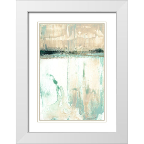 Hint of Mint II White Modern Wood Framed Art Print with Double Matting by Goldberger, Jennifer