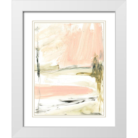 Peach Sorbet I White Modern Wood Framed Art Print with Double Matting by Goldberger, Jennifer