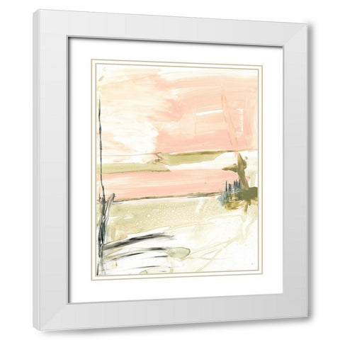 Peach Sorbet II White Modern Wood Framed Art Print with Double Matting by Goldberger, Jennifer