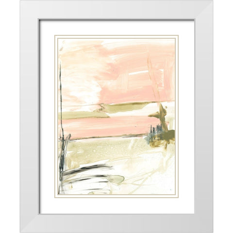 Peach Sorbet II White Modern Wood Framed Art Print with Double Matting by Goldberger, Jennifer