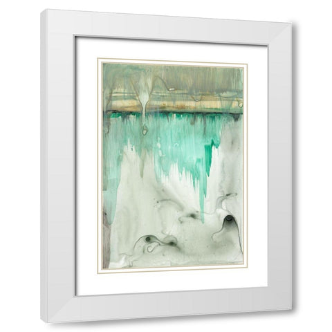 Verde Horizon I White Modern Wood Framed Art Print with Double Matting by Goldberger, Jennifer