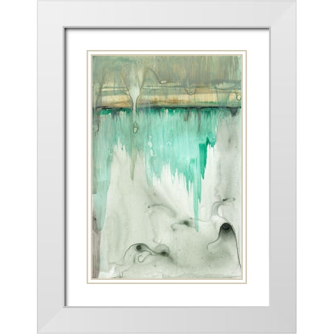 Verde Horizon I White Modern Wood Framed Art Print with Double Matting by Goldberger, Jennifer