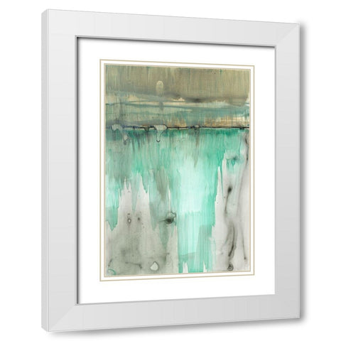 Verde Horizon II White Modern Wood Framed Art Print with Double Matting by Goldberger, Jennifer