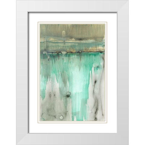 Verde Horizon II White Modern Wood Framed Art Print with Double Matting by Goldberger, Jennifer