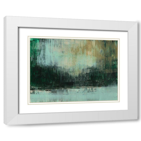 Emerald Grotto I White Modern Wood Framed Art Print with Double Matting by Goldberger, Jennifer