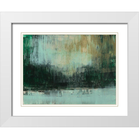 Emerald Grotto I White Modern Wood Framed Art Print with Double Matting by Goldberger, Jennifer