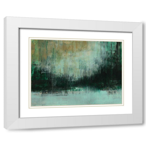 Emerald Grotto II White Modern Wood Framed Art Print with Double Matting by Goldberger, Jennifer