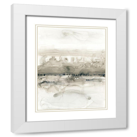 Grey on the Horizon I White Modern Wood Framed Art Print with Double Matting by Goldberger, Jennifer