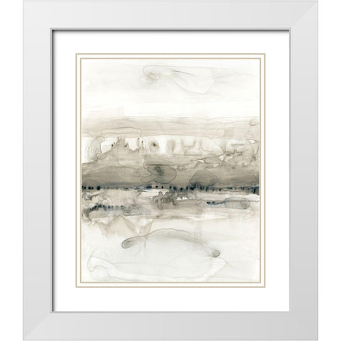 Grey on the Horizon I White Modern Wood Framed Art Print with Double Matting by Goldberger, Jennifer