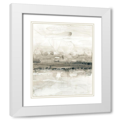 Grey on the Horizon II White Modern Wood Framed Art Print with Double Matting by Goldberger, Jennifer