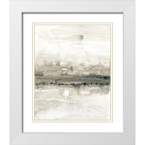 Grey on the Horizon II White Modern Wood Framed Art Print with Double Matting by Goldberger, Jennifer