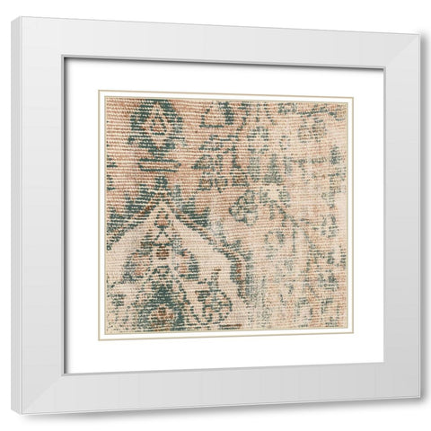 Faded Textile II White Modern Wood Framed Art Print with Double Matting by Barnes, Victoria