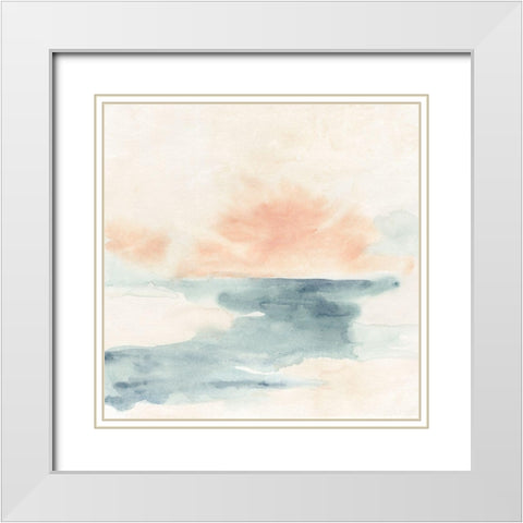 Sea Hint II White Modern Wood Framed Art Print with Double Matting by Vess, June Erica