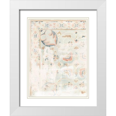 Antique Textile Swatch I White Modern Wood Framed Art Print with Double Matting by Vess, June Erica