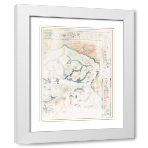 Antique Textile Swatch III White Modern Wood Framed Art Print with Double Matting by Vess, June Erica