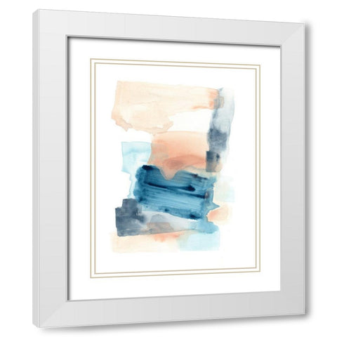 Wave Stack I White Modern Wood Framed Art Print with Double Matting by Vess, June Erica