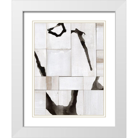 Neutral Subtext I White Modern Wood Framed Art Print with Double Matting by Stramel, Renee W.
