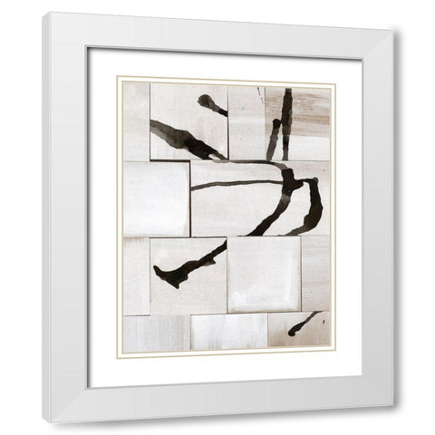 Neutral Subtext II White Modern Wood Framed Art Print with Double Matting by Stramel, Renee W.