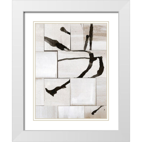 Neutral Subtext II White Modern Wood Framed Art Print with Double Matting by Stramel, Renee W.