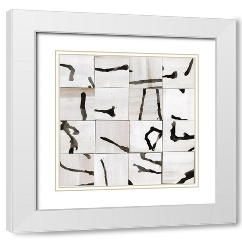 Neutral Subtext III White Modern Wood Framed Art Print with Double Matting by Stramel, Renee W.