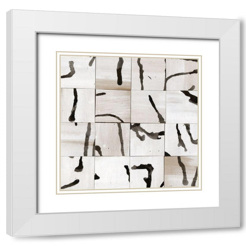 Neutral Subtext IV White Modern Wood Framed Art Print with Double Matting by Stramel, Renee W.