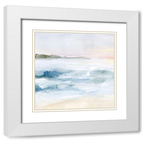 Surf at Dawn I White Modern Wood Framed Art Print with Double Matting by Popp, Grace