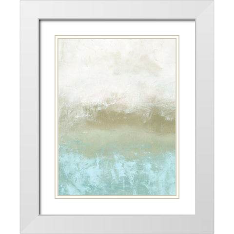 Soft Sea Green Composition I White Modern Wood Framed Art Print with Double Matting by Caroline, Emma