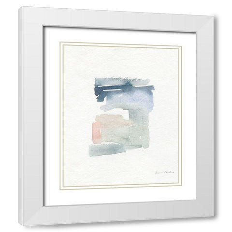 Sea Glass Color Studies I White Modern Wood Framed Art Print with Double Matting by Caroline, Emma