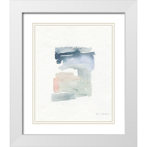 Sea Glass Color Studies I White Modern Wood Framed Art Print with Double Matting by Caroline, Emma