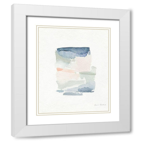Sea Glass Color Studies III White Modern Wood Framed Art Print with Double Matting by Caroline, Emma
