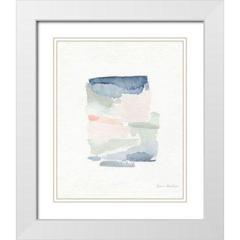 Sea Glass Color Studies III White Modern Wood Framed Art Print with Double Matting by Caroline, Emma