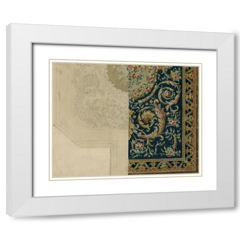 Vintage Design Sketch II White Modern Wood Framed Art Print with Double Matting by Baxter Mill Archive