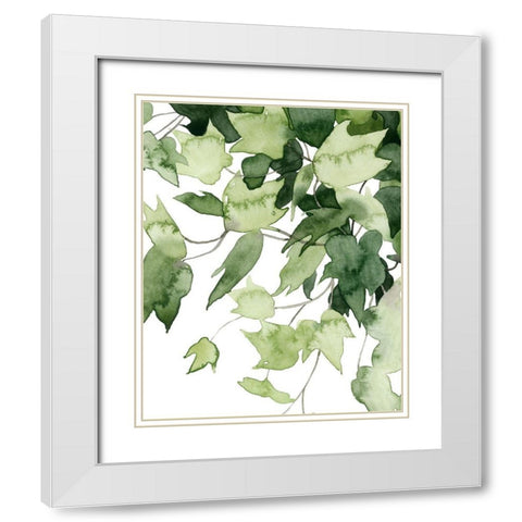 Emerald Vines II White Modern Wood Framed Art Print with Double Matting by Popp, Grace