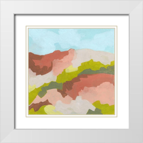 Valley Blush I White Modern Wood Framed Art Print with Double Matting by Vess, June Erica