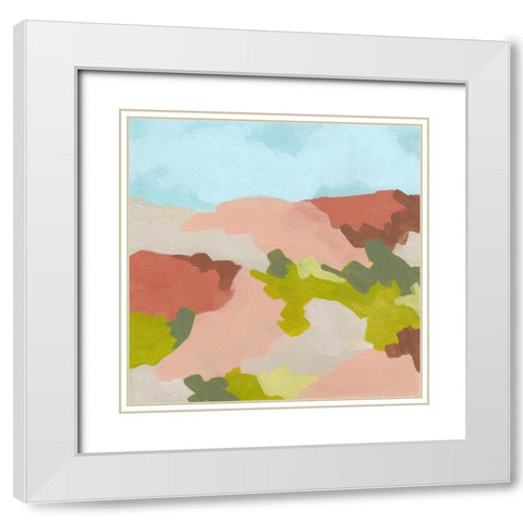 Valley Blush II White Modern Wood Framed Art Print with Double Matting by Vess, June Erica