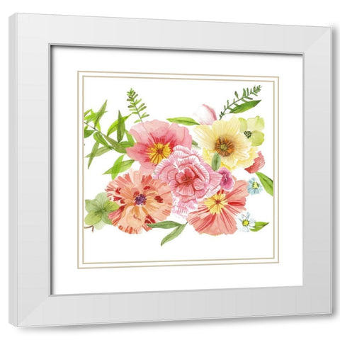 Just Peachy II White Modern Wood Framed Art Print with Double Matting by Wang, Melissa