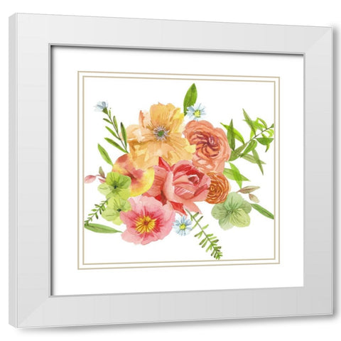 Just Peachy IV White Modern Wood Framed Art Print with Double Matting by Wang, Melissa