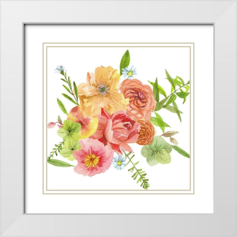 Just Peachy IV White Modern Wood Framed Art Print with Double Matting by Wang, Melissa