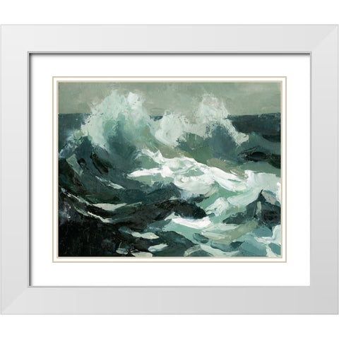 Choppy Ocean View II White Modern Wood Framed Art Print with Double Matting by Caroline, Emma
