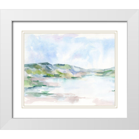 Pastel Seaside I White Modern Wood Framed Art Print with Double Matting by Harper, Ethan