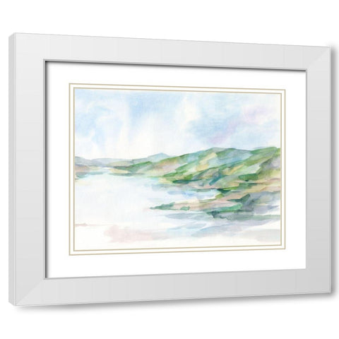Pastel Seaside II White Modern Wood Framed Art Print with Double Matting by Harper, Ethan