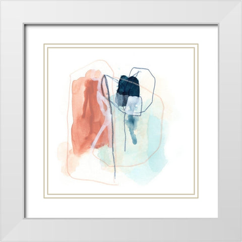 Rose Round I White Modern Wood Framed Art Print with Double Matting by Vess, June Erica