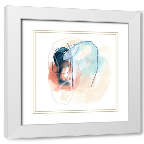 Rose Round II White Modern Wood Framed Art Print with Double Matting by Vess, June Erica