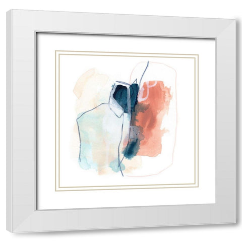Rose Round III White Modern Wood Framed Art Print with Double Matting by Vess, June Erica