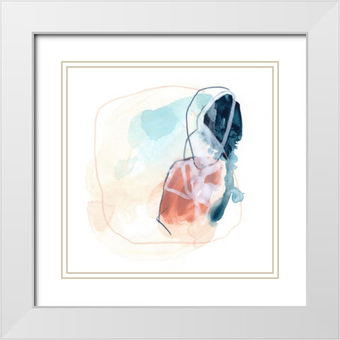 Rose Round IV White Modern Wood Framed Art Print with Double Matting by Vess, June Erica