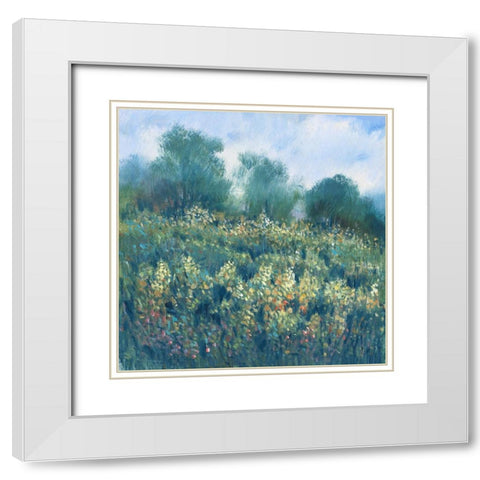 Meadow Wildflowers I White Modern Wood Framed Art Print with Double Matting by OToole, Tim